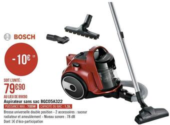 Géant Casino Bosch aspirateur sans sac bgc05a322 offre