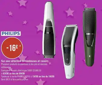 Géant Casino Philips bon plan sur une sélection de tondeuses et rasoirs de la marque philips offre