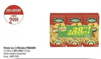 Géant Casino Panzani penne les 3 minutes offre
