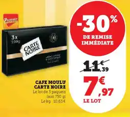 Super U Cafe moulu carte noire offre