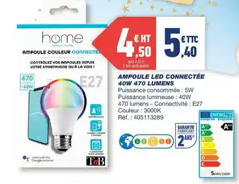 Ampoule led connectée 40w 470 lumens