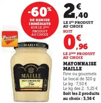 Super U Mayonnaise maille offre