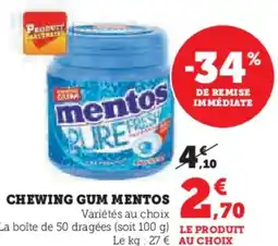 Super U Chewing gum mentos offre