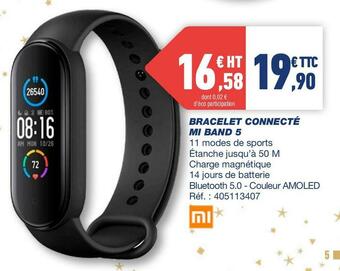 Bureau Vallée Xiaomi bracelet connecté mi band 5 offre