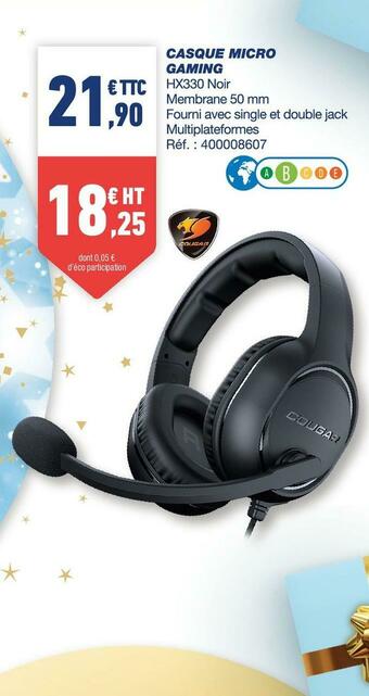 Bureau Vallée Casque micro gaming offre