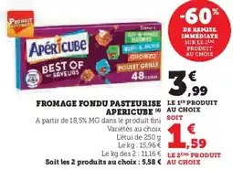 Super U Fromage fondu pasteurise apericube offre