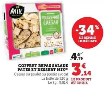 Super U Coffret repas salade pates et dessert mix offre