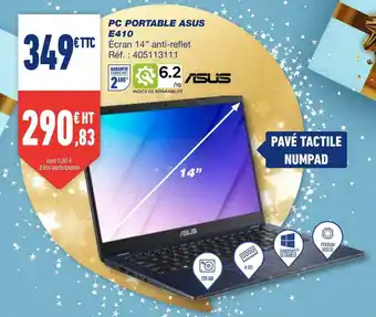 Bureau Vallée Asus pc portable e410 offre
