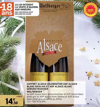 Intermarché Coffret alsace célébration aop alsace blanc riesling et AOP alsace blanc offre
