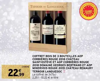 Intermarché Coffret bois de 3 bouteilles AOP offre