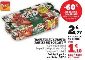 Super U Yaourts aux fruits panier de yoplait offre