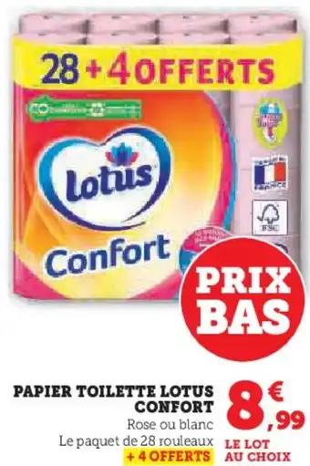 Super U Papier toilette lotus confort offre