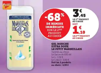 Super U Gel douche extra doux le petit marseillais offre