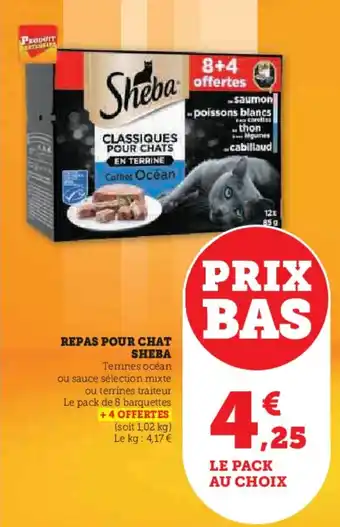 Super U Repas pour chat sheba offre