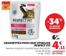 Super U Croquettes pour chat sterilise perfect fit offre