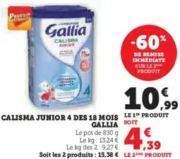 Super U Calisma junior 4 des 18 mois gallia offre