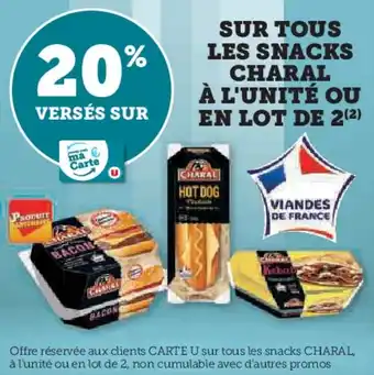 Super U Sur tous les snacks charal à l'unité ou en lot de 2 offre