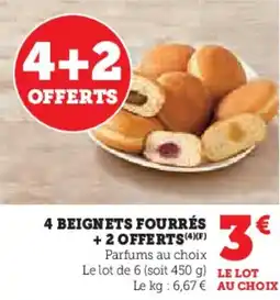 Super U 4 beignets fourrés offre