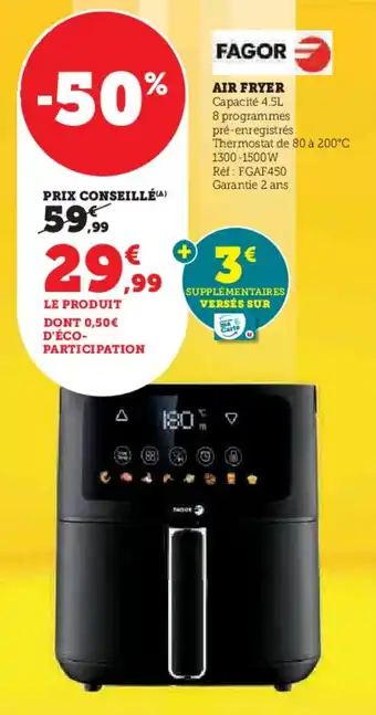 Super U Fagor air fryer offre