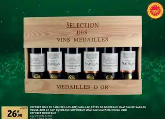 Intermarché Coffret bois de 6 bouteilles AOP offre