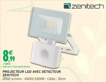 Intermarché Hyper Projecteur led avec détecteur zenitech offre