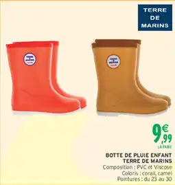 Intermarché Hyper Botte de pluie enfant terre de marins offre