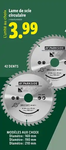 Lidl Lame de scie circulaire offre