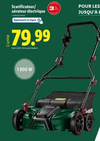 Lidl Scarificateur/ aérateur électrique offre