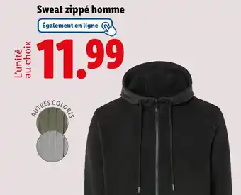 Lidl Livergy Sweat zippé homme offre