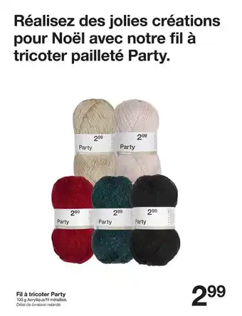 Zeeman Fil à Tricoter Party offre