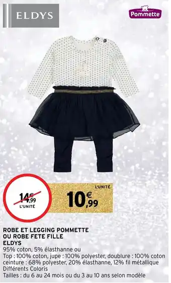 Intermarché Robe et legging pommette ou robe fete fille eldys offre