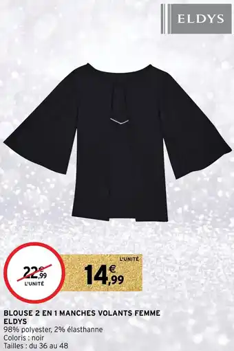 Blouse 2 en 1 manches volants femme eldys