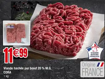 Carrefour CORA Viande hachée pur bœuf 20 % M.G. offre