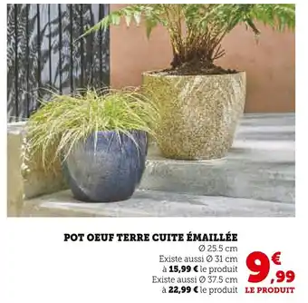 Super U Pot oeuf terre cuite émaillée offre