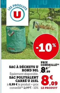 Super U Sac à déchets u rond offre