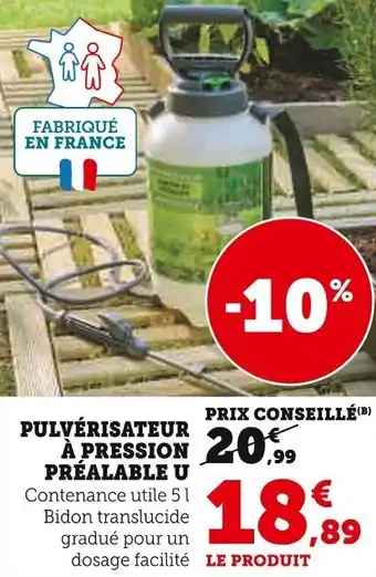 Super U U Pulvérisateur à pression préalable offre