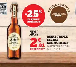 Super U Biere triple secret des moines 8° offre