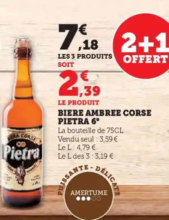 Super U PIETRA Biere ambree corse 6° offre