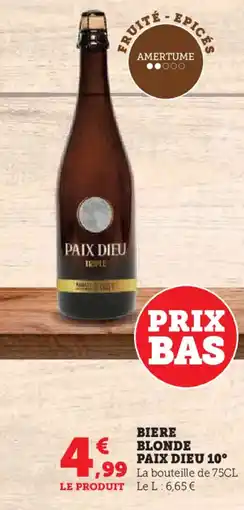 Super U PAIX DIEU Biere blonde 10° offre