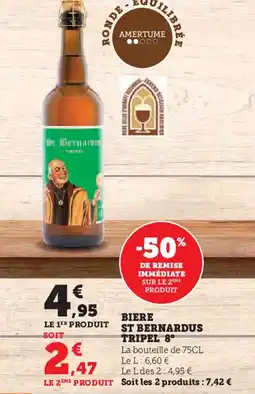 Super U Biere st bernardus tripel 8° offre