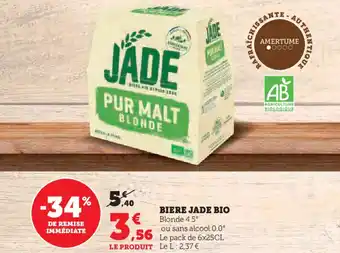 Super U JADE BIO Biere offre