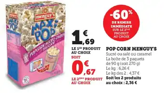 Super U MENGUY'S Pop corn offre