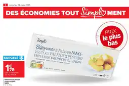 Carrefour Market SIMPL Bâtonnets de poisson panés surgelés offre