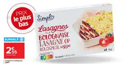 Carrefour Market SIMPL Lasagnes à la bolognaise offre