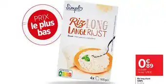 Carrefour Market SIMPL Riz long étuvé offre