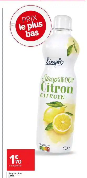 Carrefour Market SIMPL Sirop de citron offre