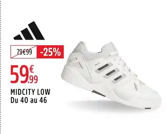 Intersport ADIDAS Midcity low du 40 au 46 offre