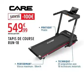 Intersport CARE Tapis de course run-18 offre