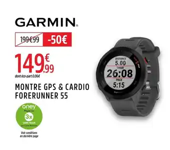 Intersport GARMIN Montre gps & cardio forerunner 55 offre