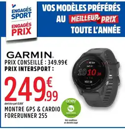 Intersport GARMIN Montre gps & cardio forerunner 255 offre